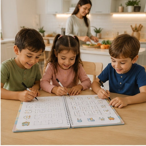Reusable Book set for kids (4 Reusable book with Magic Pen & refills)