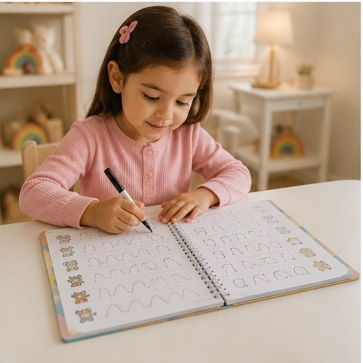 Reusable Book set for kids (4 Reusable book with Magic Pen & refills)