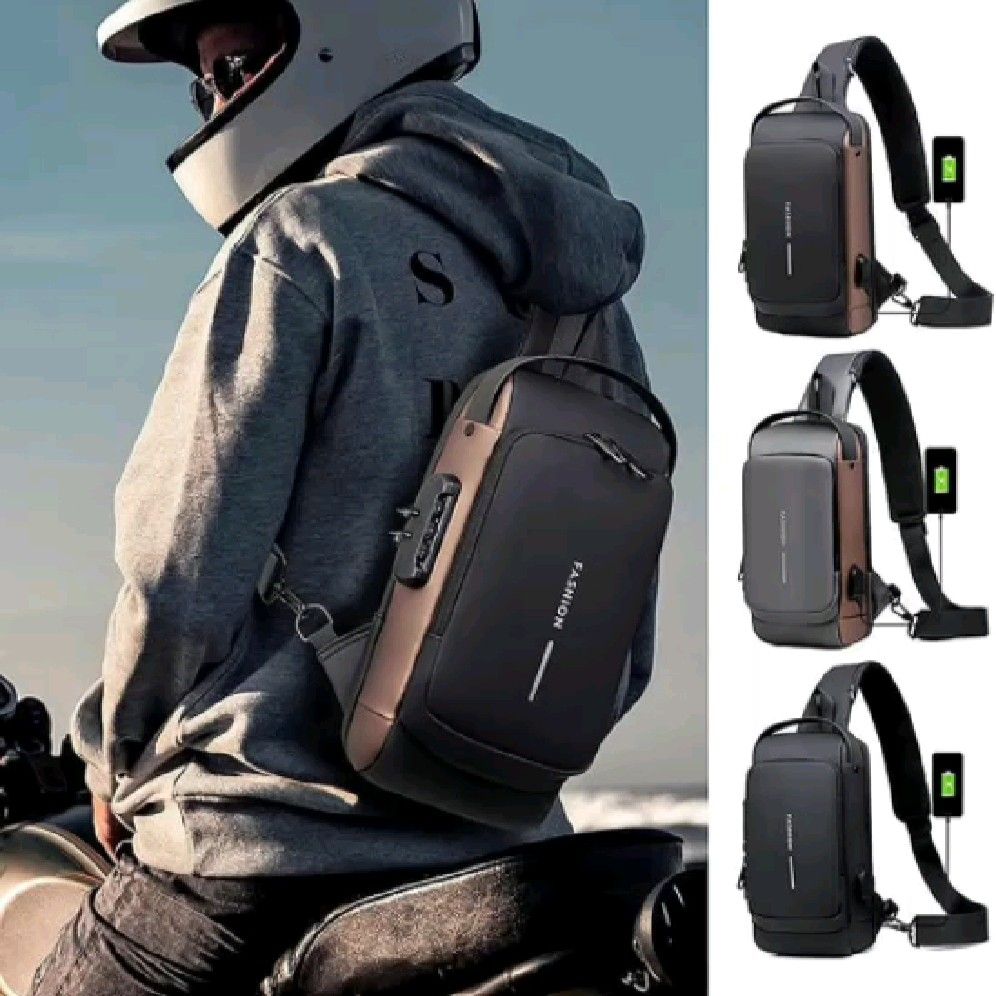 Waterproof Anti-Theft Shoulder Bag with Built-in USB