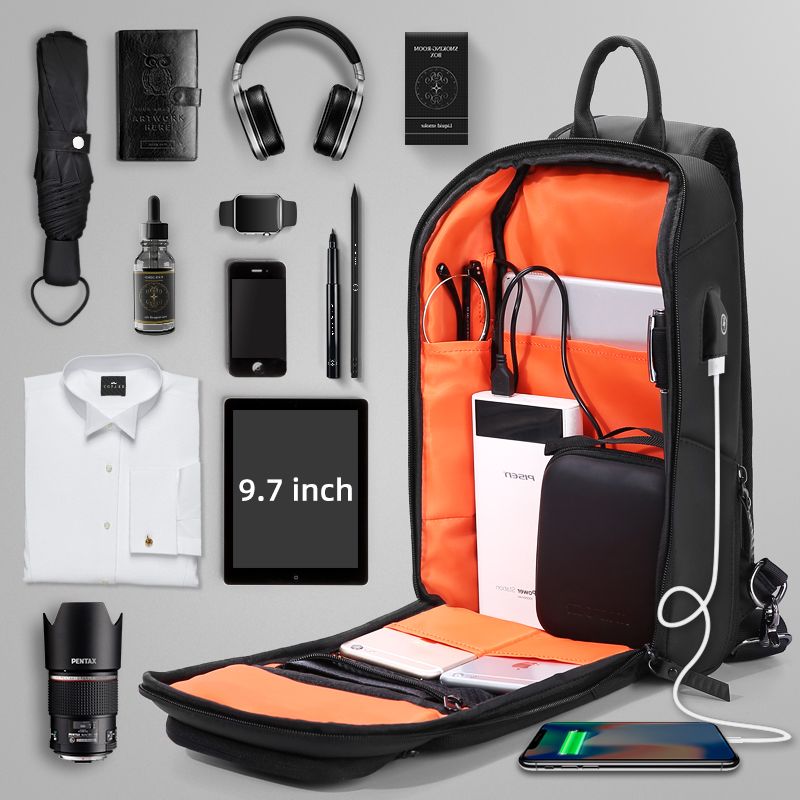 Waterproof Anti-Theft Shoulder Bag with Built-in USB
