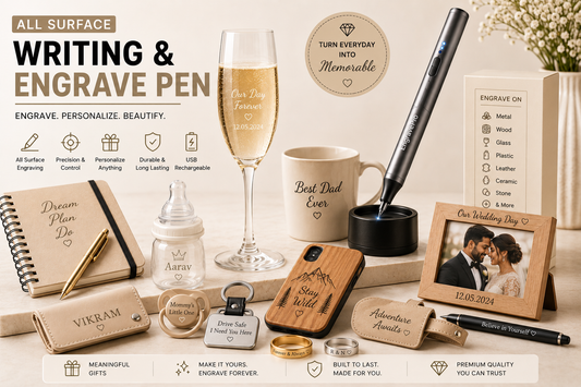 All Surface Writing Engrave Pen | Battery Operated, 2 Engraving Tips(Multicolor)
